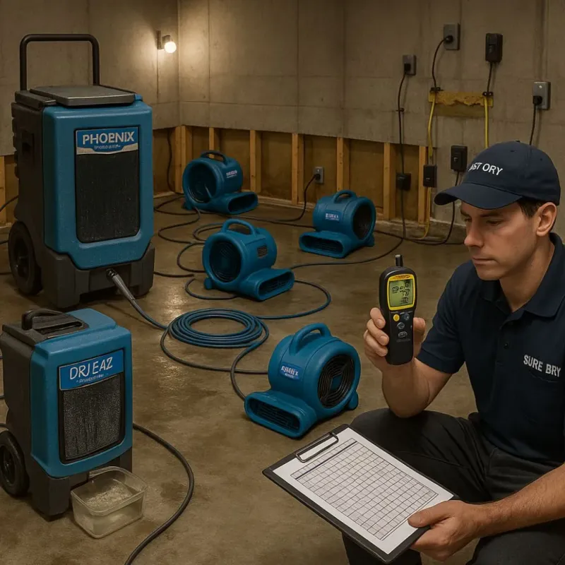 Structural Drying and Dehumidification process in Sevier County, TN